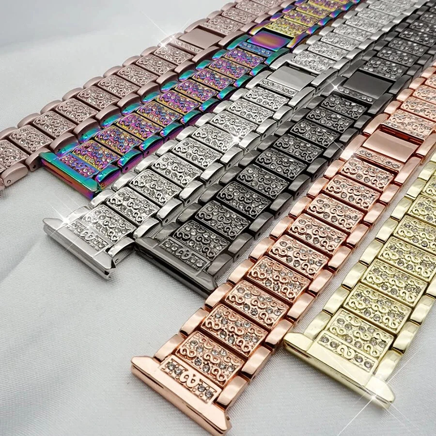 Bling Metal Band Strap+Pc Case For Samsung Galaxy Watch 3/4/5/6/7/FE 40/44/47mm - Image 2 of 4