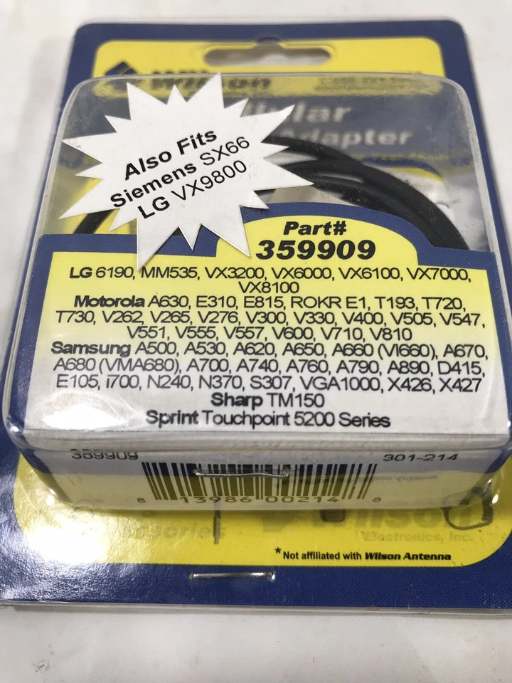 Adaptador de antena celular NOS Wilson Electronics LG Motorola Samsung NIP 359909 Foto 2 de 4