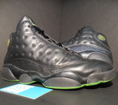 2005 NIKE AIR JORDAN XIII 13 RETRO BLACK CAT ALTITUDE GREEN BRED