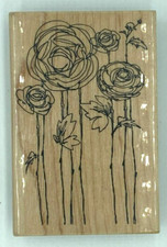 Flower Fields Wood Mounted Rubber Stamp, Stampendous, P116, Spring, Summer