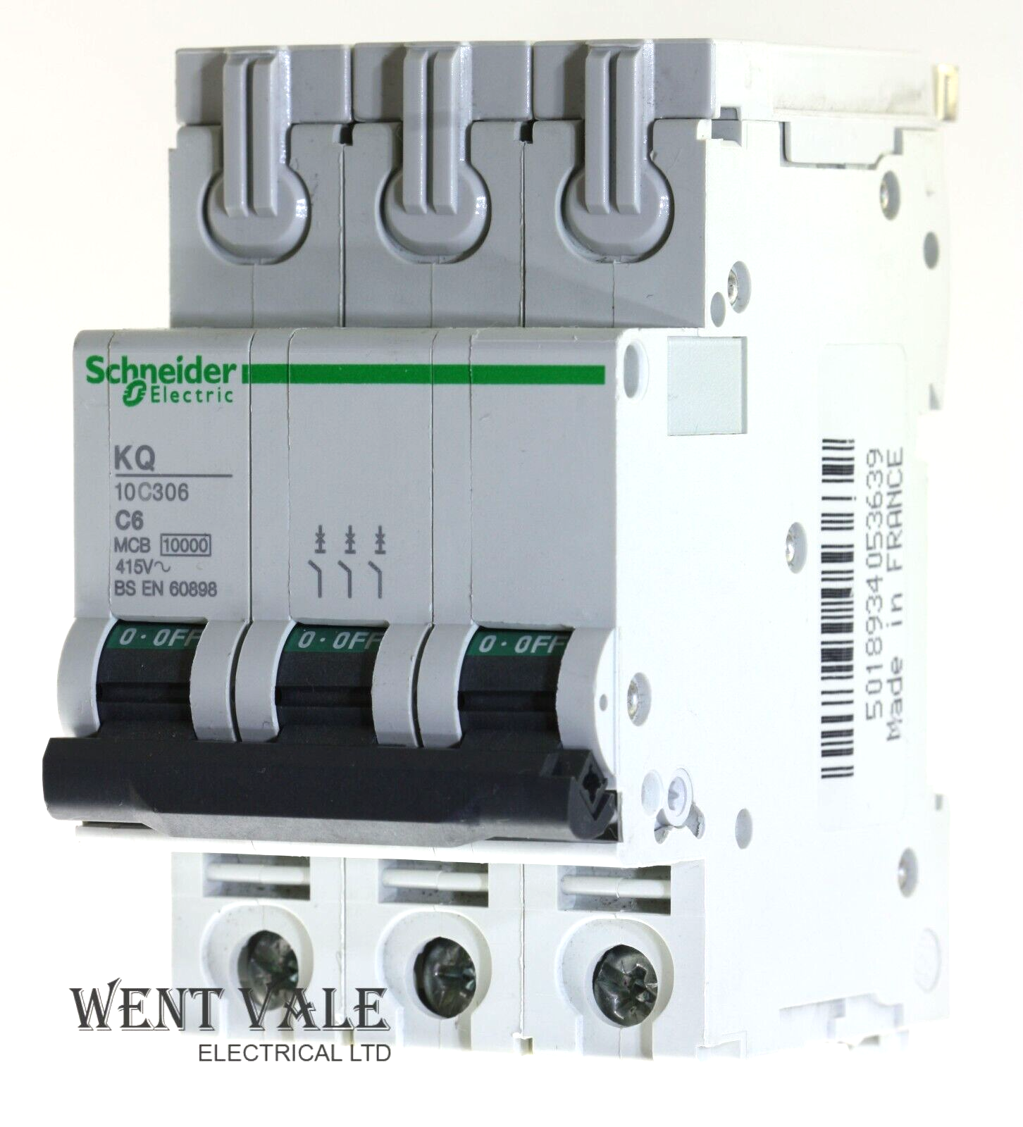Schneider Loadcentre KQ - KQ10C306 - 6a Type C Triple Pole MCB New