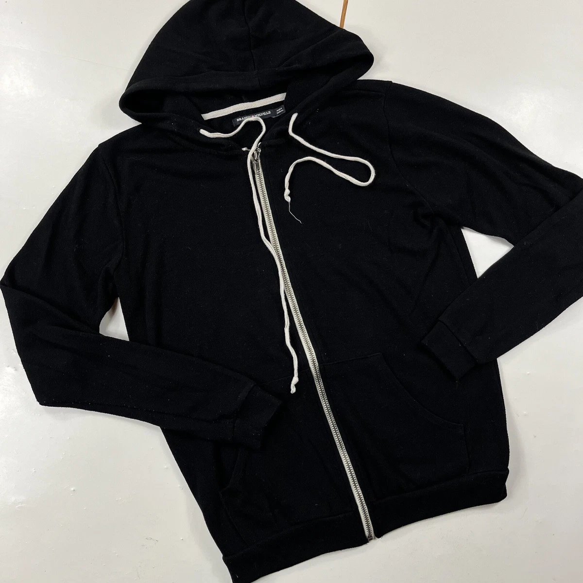 Brandy Melville Hoodie Black Full Zip One Size Pocket sweatshirt