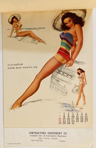 Marilyn Monroe Calendar 1954 Thompson Litho Rare Sample Complete w/Orig Envelope - Picture 5 of 17