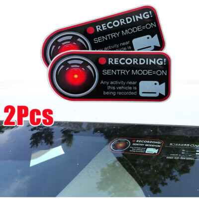 2x Car Sentry Mode Recorder Window Sticker Safety Warning Decal Auto Accessories
