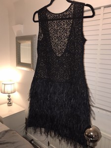 black feather dress zara