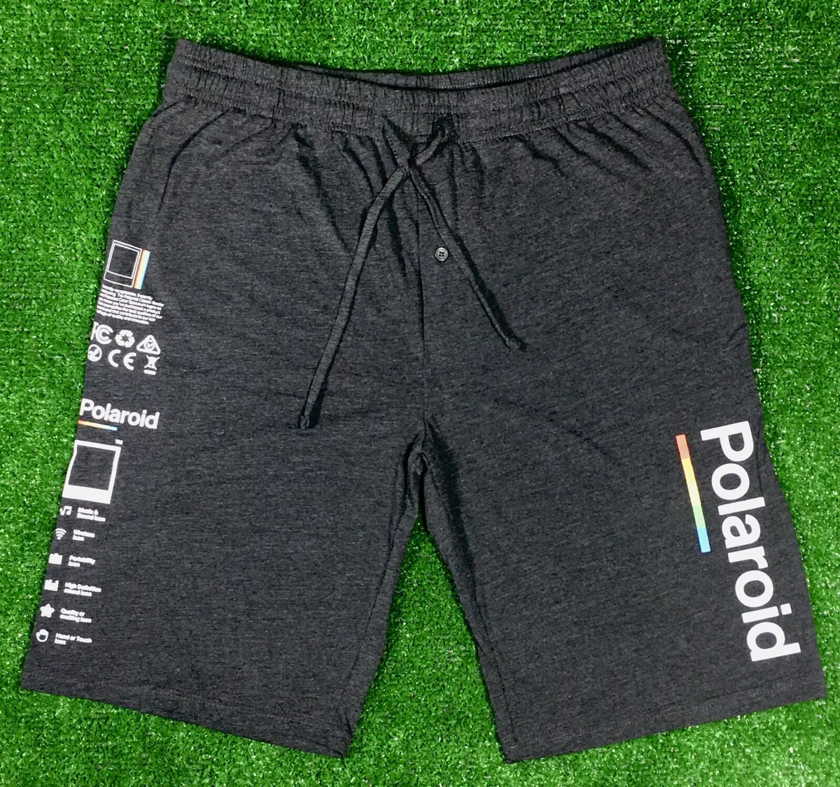 Polaroid All Over Graphic Print Shorts Mens Sz XL Light Active Sweat Shorts