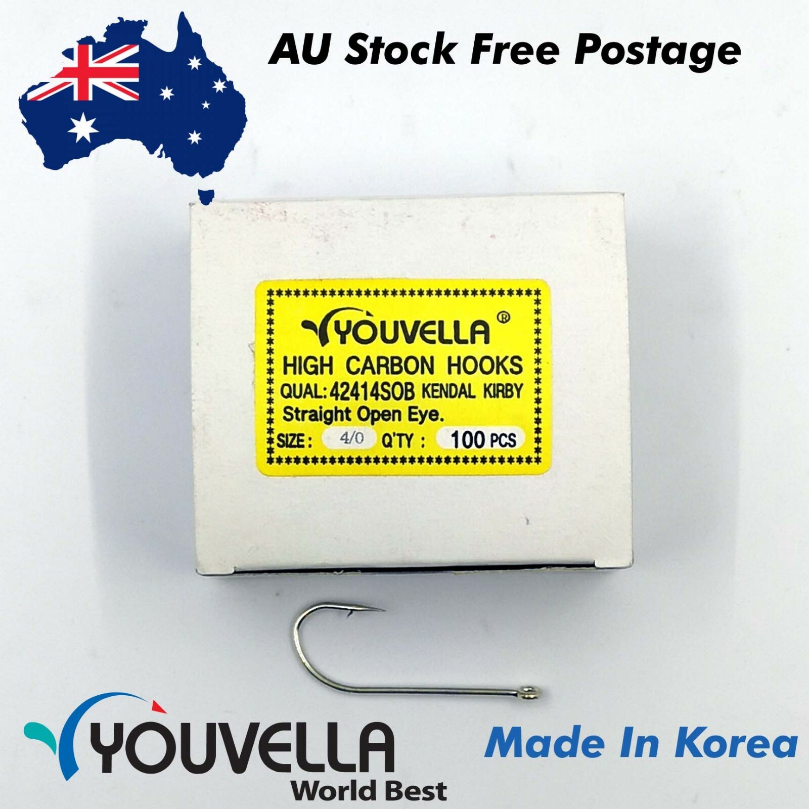 Fishing Hooks Youvella Open Eye Gang Hooks 100pc Bulk Korea Made