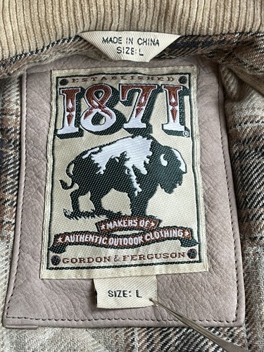 GORDON & FERGUSON 1871- Vtg Men Sz L Cow Skin Leather Hunter Jacket Coat Hooded - Picture 6 of 19