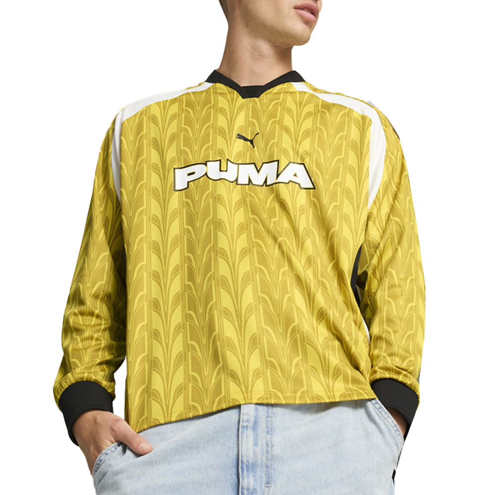 Футбольная майка с V-образным вырезом и длинным рукавом Puma Graphic Мужская желтая 62754341
