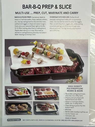 Prep & Slice Cutting Board/Utility Tray Combo Marinating Tray Blue NEW V51061 - Picture 3 of 5