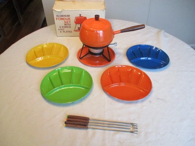 Vintage Gourmet International Aluminum Fondue Set With Plates And Forks
Opens in a new window or tab