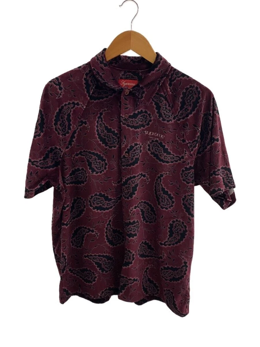 Chemise Supreme 19Aw velours S/S/chemise à manches courtes/M/polyester/chiot/pasley
