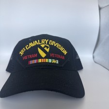 1ST CAVALRY DIVISION TRUCK HAT BASEBALL CAP IN BLACK MESH BACK