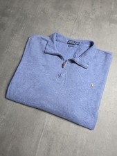 Ralph Lauren Vintage Blue Half Zip Sweater Jumper Size 4XB - 078