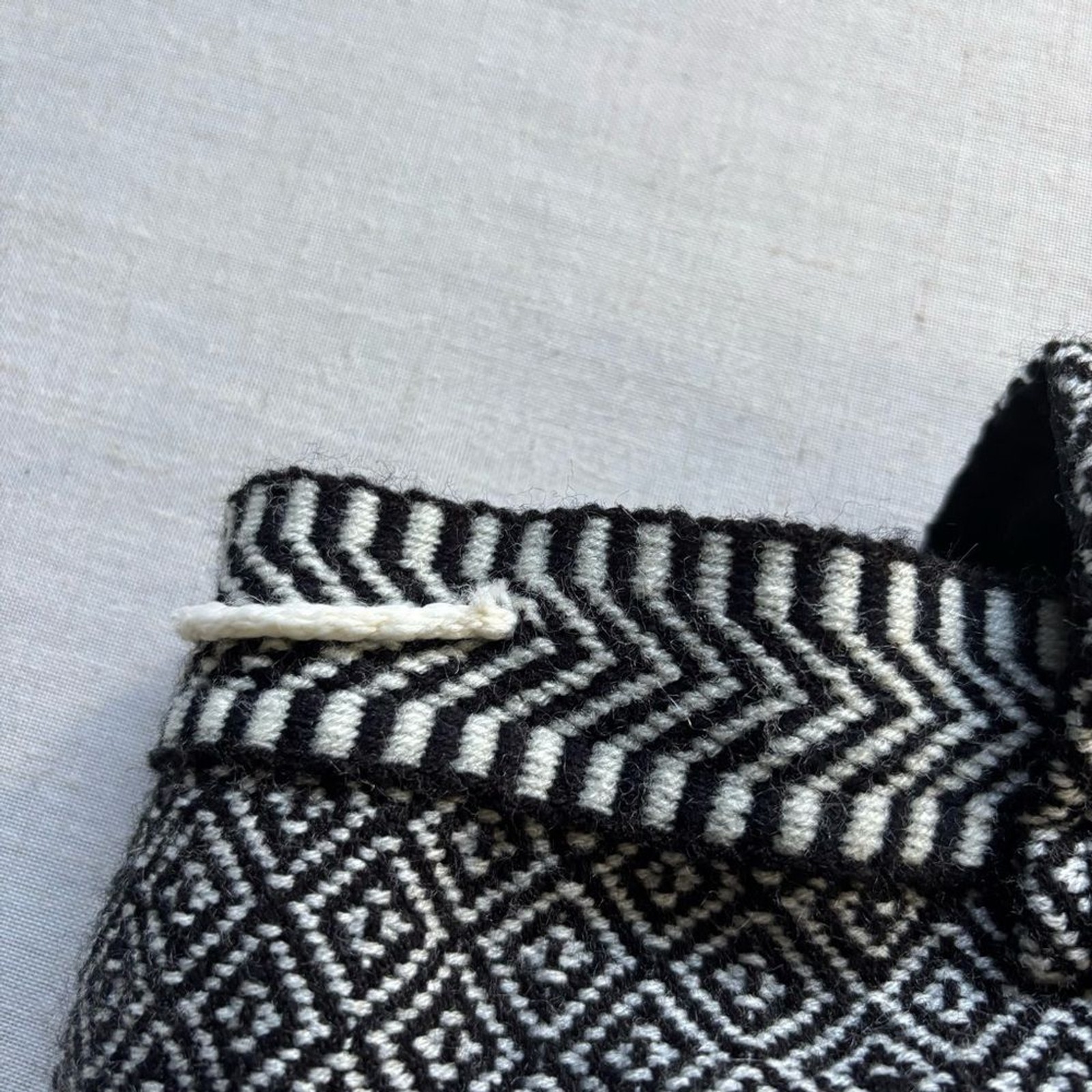 Peruvian Wool Handmade Alpaca Backpack Black White - image 8