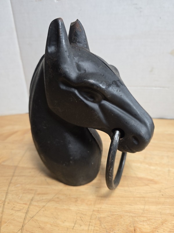 Antique Cast Iron Horse Finial Garden Mounting Post