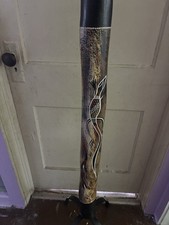 Wood Didgeridoo Traditional Horn Aboriginal Art Design Varnished Finish