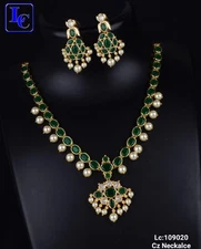 Indian Bollywood Bridal Party Wear Gold Plated Cz Jewelry Set Weding Women RM08