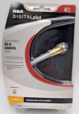 RCA 6 ft. Quad Shield RG-6 Coaxial Cable Digital Plus DH6QCE - New Sealed