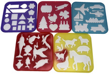 Vintage 1987 Lot of 5 Tupperware Tupper Toys Art Stencils