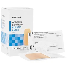 McKesson Tan Plastic Adhesive Bandage Sterile 2 x 4" 50 per Box