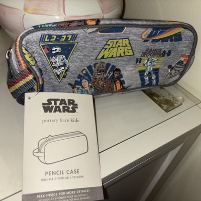 Pottery Barn School disney STAR WARS SOLO PENCIL CASE superhero Travel Bag Boy .