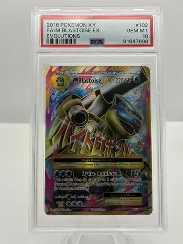 💎 Pokémon M Blastoise EX Evolutions 102/108 Ultra Rare Full Art Holo PSA 10