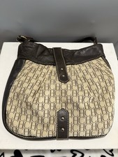 Carolina Herrera Monogram Brown Logo Gold Hardware Shoulder Bag Medium