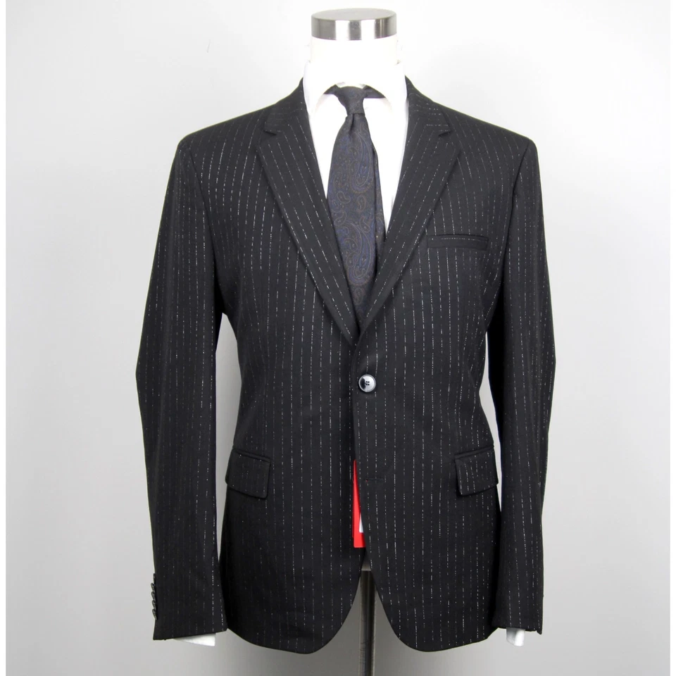 Hugo by Hugo Boss Mens 2-pc suit Modern-Fit Jacket Size 42R Stripe E091365 - Image 2 of 4