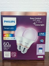 Philips 2pk Smart Wi-Fi 60W Multi-Colored LED Light Bulb