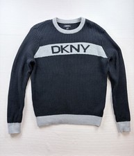 DKNY Woven women Sweater Navy Blue /Grey Size M