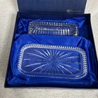 Waterford crystal butter dish vintage With Lid 7.5” x 3.5” In Original Box