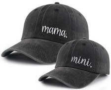 2PCS Mama and Mini Hats, Mom and Daughter Outfits Baseball Cap, Funny Embroid...