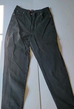 Vintage Sasson black cotton denim tapered high-rise mom jeans size 30"/14