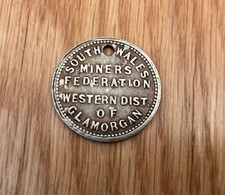 WELSH FED WEST GLAMORGAN UNION BADGE  COLLIERY MINING MINERS  PIT CHECK
