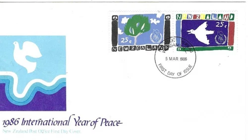 New Zealand Comm/First Day Covers - Intertnational Year of Peace - 1986 (NZ327)