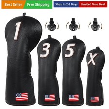 Golf Head Covers, Flag Patriotism Golf Club Cover for Woods and Driver, Fair...