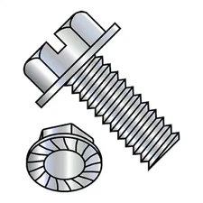 #10-32 x 1/2 in Slotted Hex Machine Screw, Zinc Plated Steel, 6000 PK, 1108MSWS