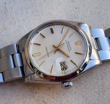 1966 Rolex Oysetrdate Watch 6694 Manual Wind 34mm Steel Off White Dial