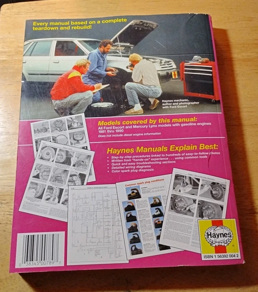 Ford Escort y Mercury Lynx Haynes 789 manual de reparación 1981 a 1988 Foto 2 de 2