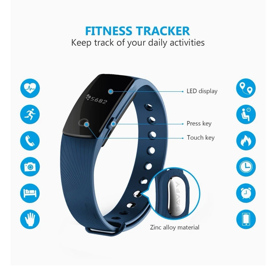 Diggro Impermeable Recargable Inteligente Fitness Monitor de Ritmo Cardíaco Rastreador de Actividad Foto 2 de 4