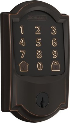 Deadbolt Schlage in Wi-Fi Encode Trim with Aged Smart Camelot Bronze