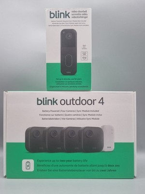 Blink Outdoor 4 Kameras mit Blink Videotürklingel Inkl. Sync Module Core NEU&OVP