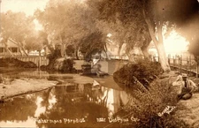 1912 Dos Palos CA Fisherman's Paradise  Cane Pole Fishing RPPC Postcard COPY