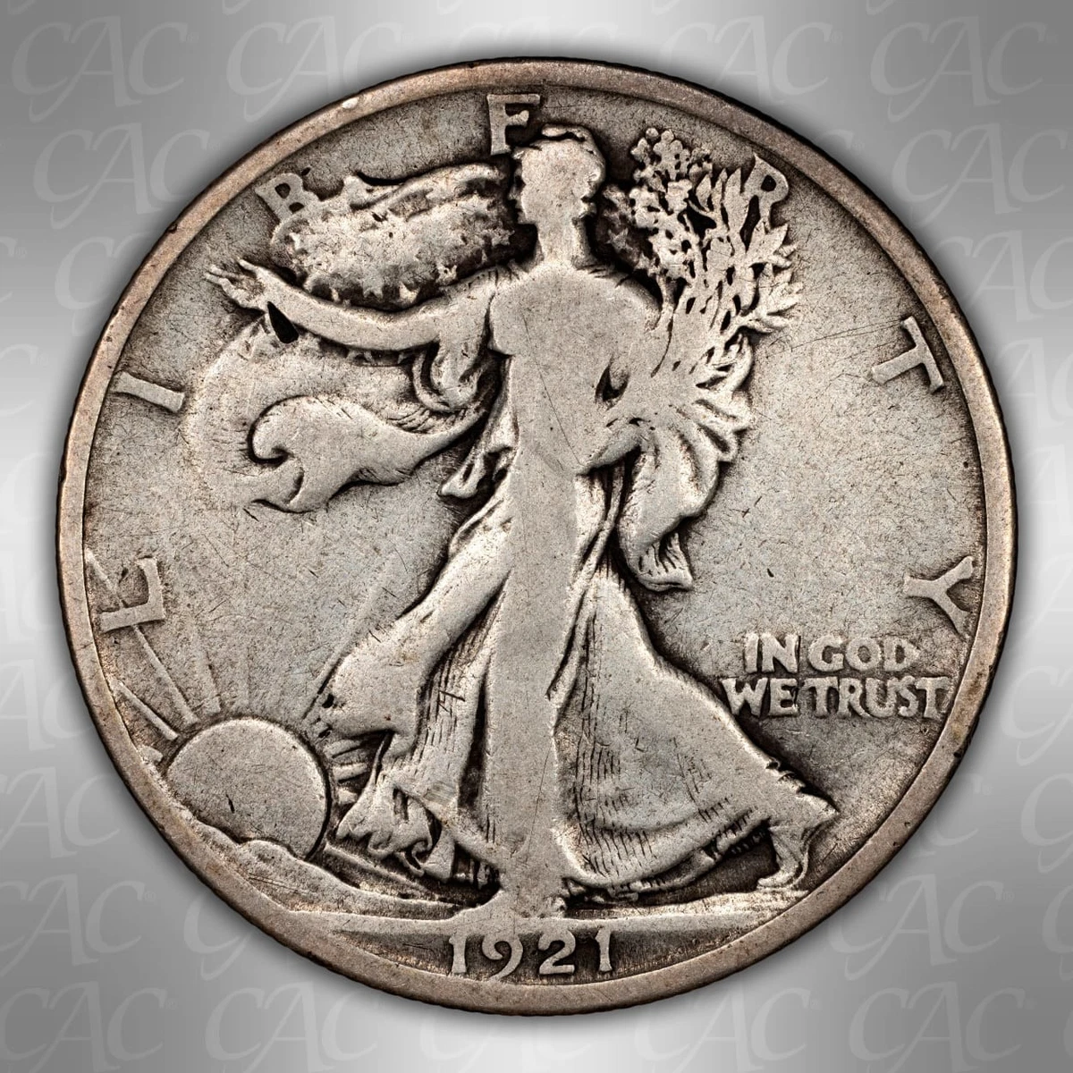 Silver VG 10 Graded 1921 Year Liberty Walking Half Dollars (1916