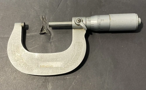 Mitutoyo 1-2" .0001"  Micrometer Carbide Tips Used