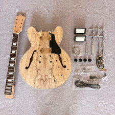6-string ES-335 Semi-Hollow Electric Guitar DIY Kit Spalted Maple Top Humbucker