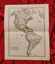 AMERICA BY STUPNAGEL ANTICA MAPPA CARTA GEOGRAFICA