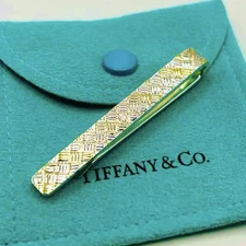Tiffany & Co. Tie Clip Combination Mesh and Braid Sterling Silver 925 Men’s