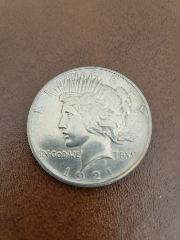 1921 $1 PEACE SILVER DOLLAR HIGH RELIEF UNCLEANED 1 OUNCE 1ST PEACE MADE KEY D